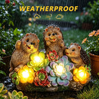 3 Hedgehog Solar Garden Statues with Succulent Animal Figurines Resin Hedgehog Decor Outdoor Statues, Ideal Decoration for Lawn Patio Yard, Gifts for Men Women