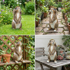 Bunny Garden Statue,Funny Rabbit Figurines Resin Animals Outdoor Statue Bunny Figurines for Yard Porch Patio, Easter Lawn Decorations Gifts for Grandma Mom Dad Women,11.2In