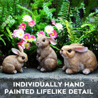 LEGIFO Bunny Decor Yard Decorations Outdoor Set of 3, Bunny Decorations for Home Garden Outdoor Statues, Easter Rabbit Figurines mom Gifts