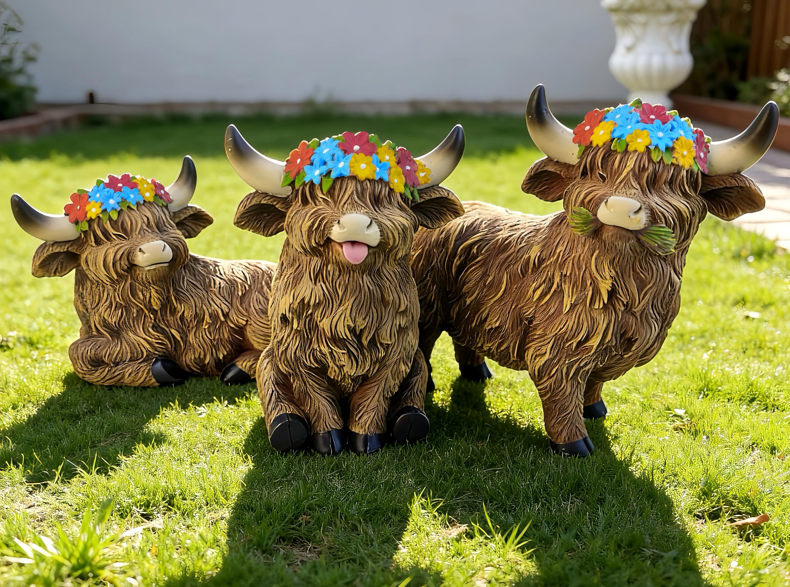 LEGIFO Bunny Decor Yard Decorations Outdoor Set of 3, Bunny Decorations for Home Garden Outdoor Statues, Easter Rabbit Figurines mom Gifts